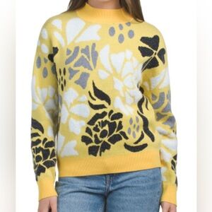 NWT! Rain + Rose Floral Mockneck Sweater, SMALL